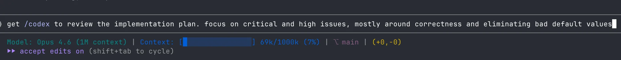 Codex review invocation -- Claude builds the prompt and runs codex in the background